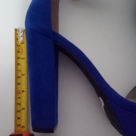 Pazzle Handmade Blue Suede‎ Ankle Strap Sandal Heels 10 - Picture 7 of 7